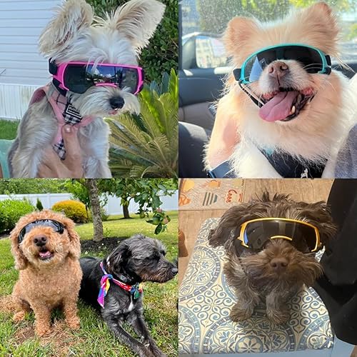 Miniatura 4 de LESYPET Gafas de sol para perros pequeños y medianos, con protección UV, con acolchado de espuma, resistentes al viento, protección ocular para