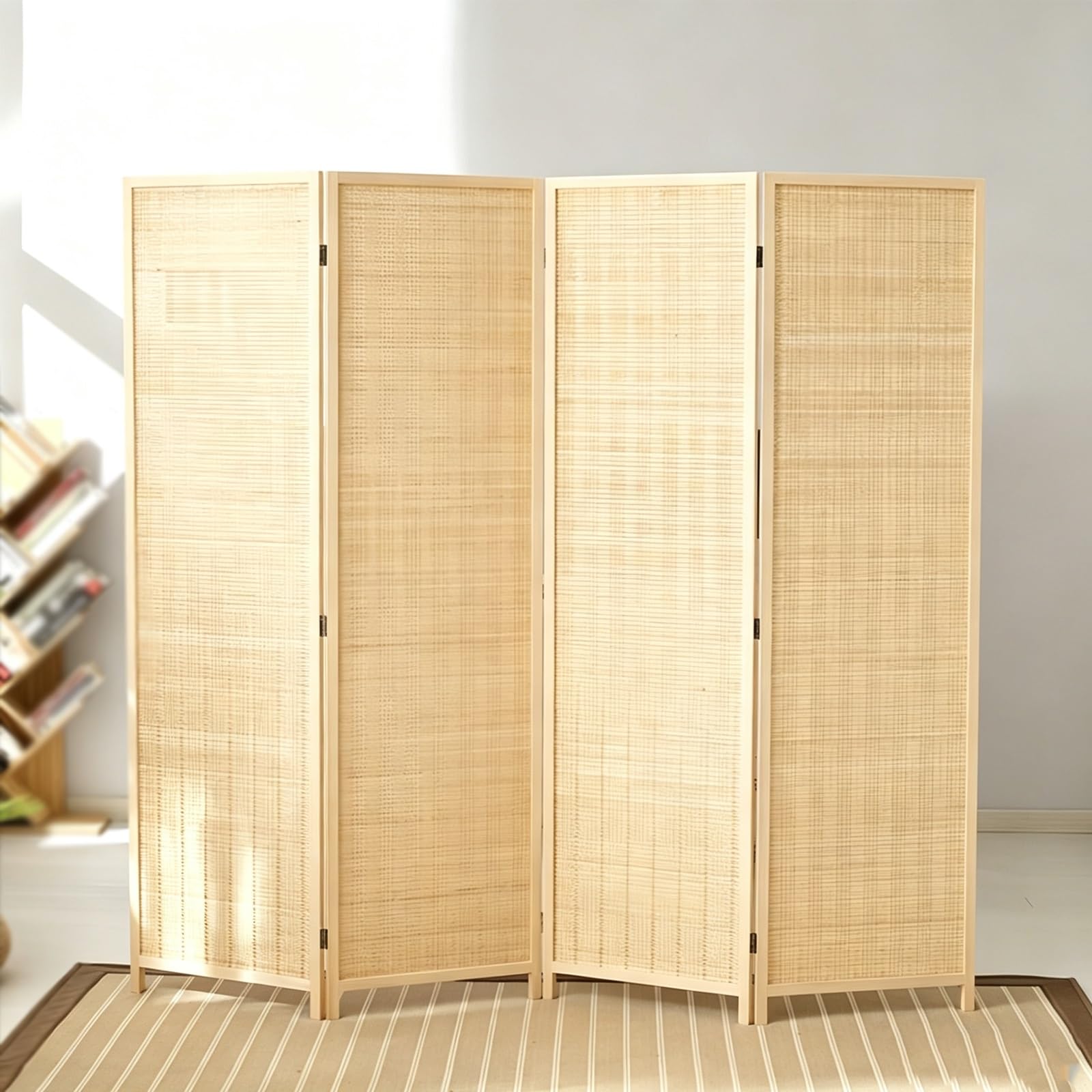 Bamboo Room Divider Screen,Movable Folding Screen,Partition Room Dividers
