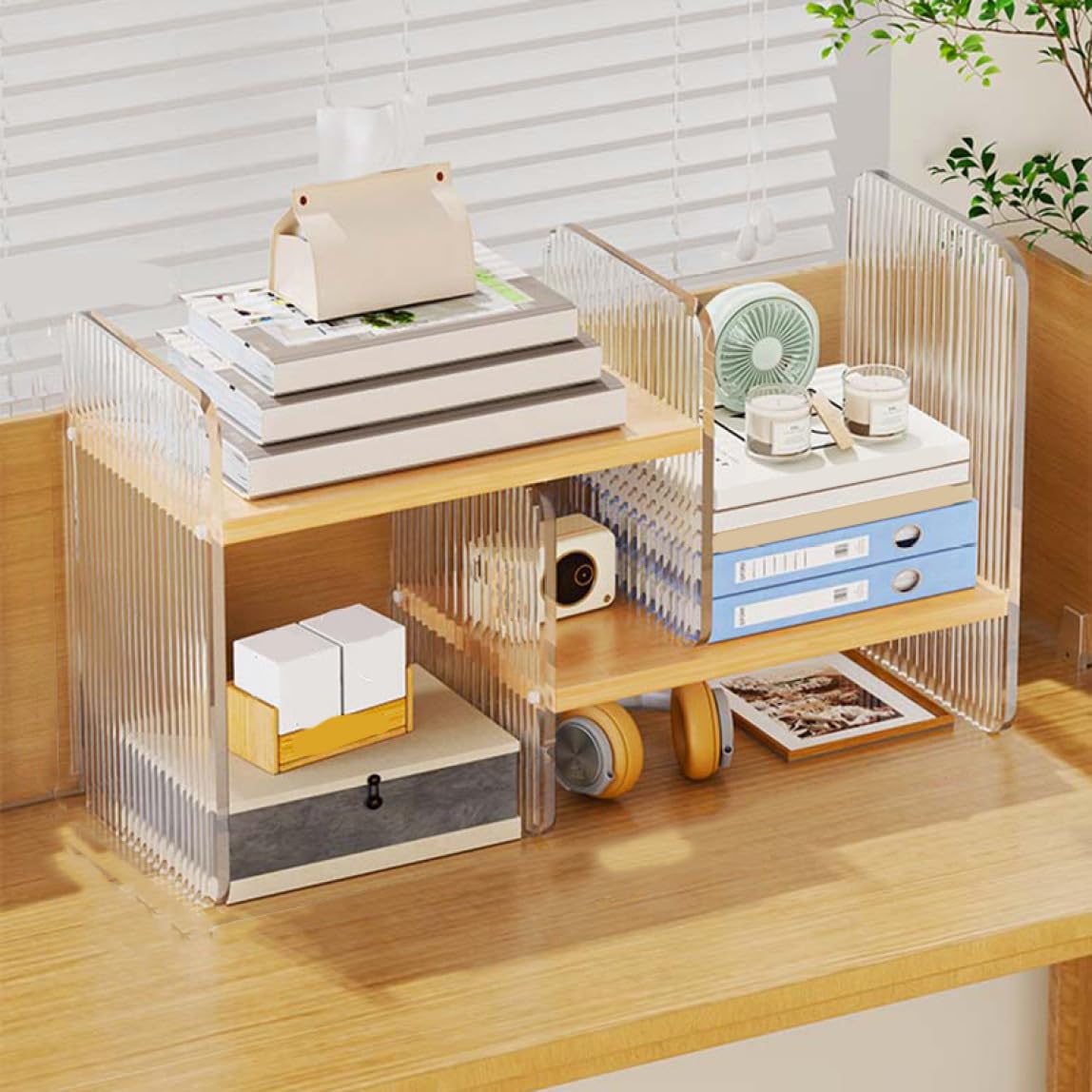 Amazon.co.jp: MJKQ9 オープンラック デスク上収納 61*17*34.5 透明 大