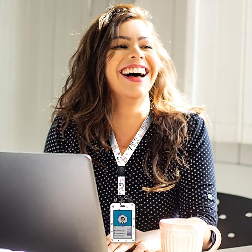 Miniatura 2 de Be Kind - Cordones para insignias de identificación, lindo carrete de insignia de arco iris resistente con clip de mosquetón, soporte de insignia de