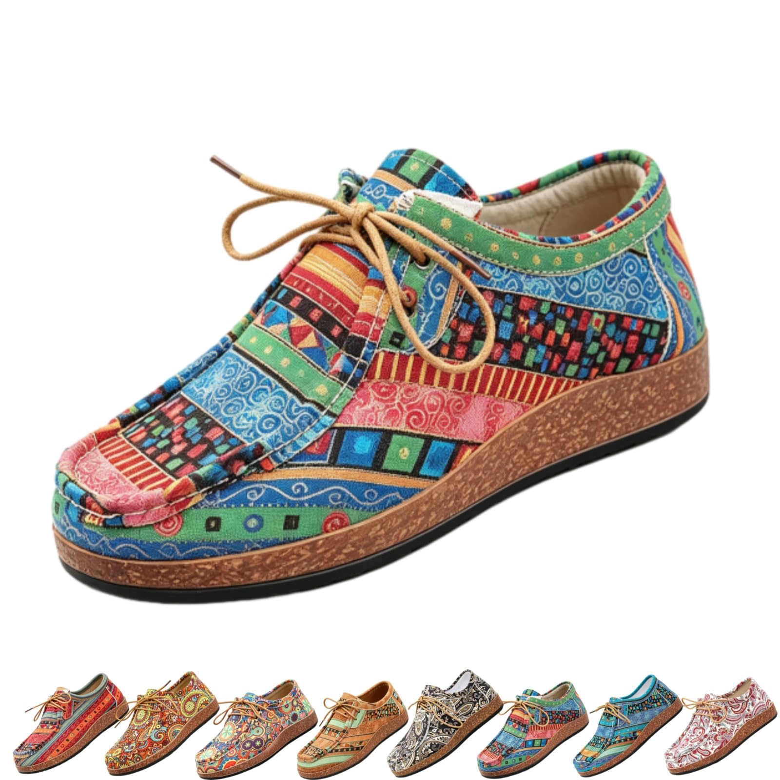 Zapatillas de lona cómodas con plataforma para mujer, Green, 39.5 EU