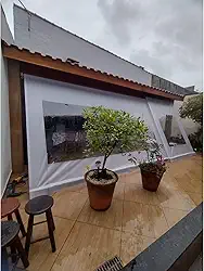 Toldo Cortina Retrátil completo Alta resistência Várias Medidas Cor Cristal com Visor (2,40m x 2,80m)