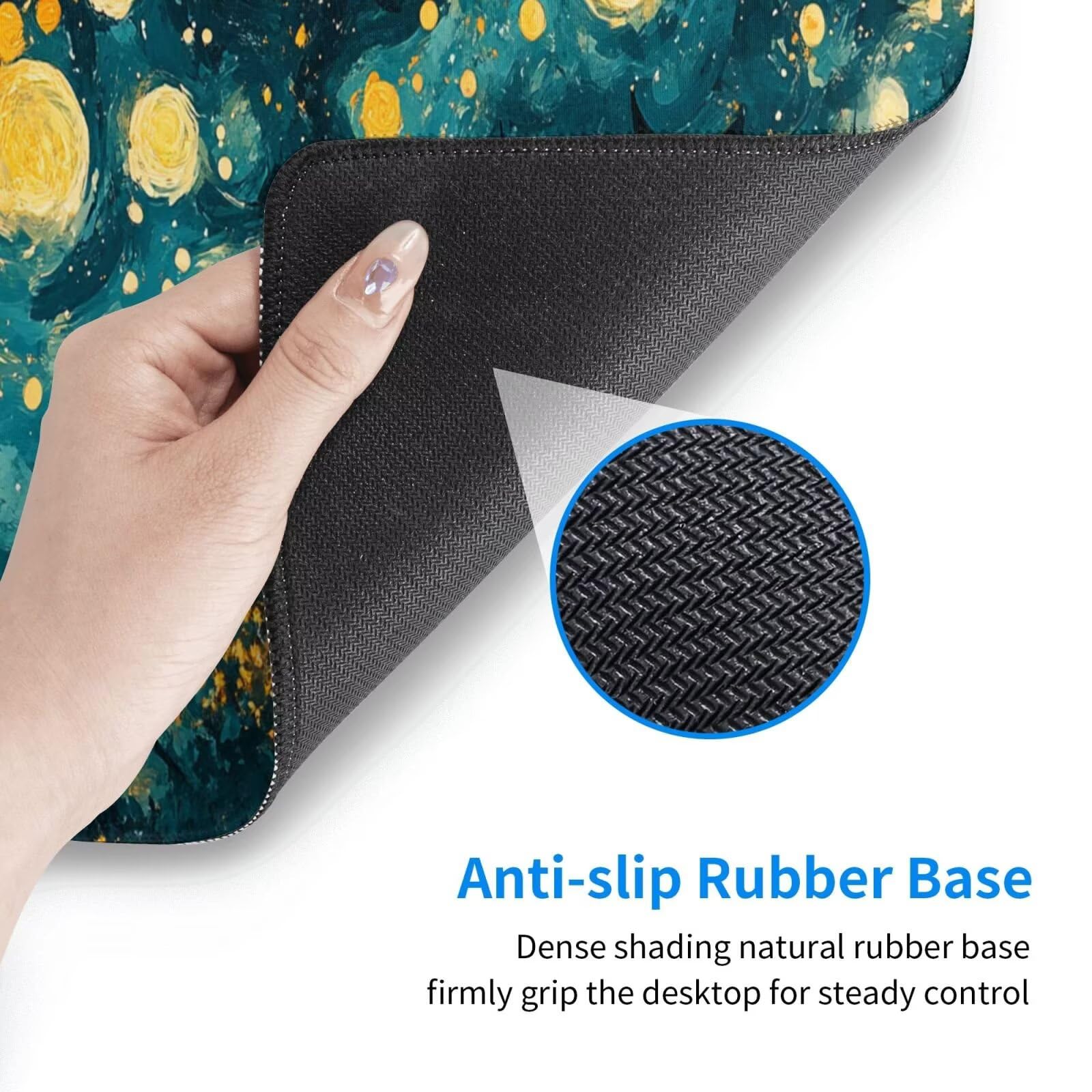 Niebieska podkładka pod mysz XXL krajobraz mata na biurko 1600 x 800 x 3 mm mata biurkowa zmywalna podkładka do gier na laptopa, z antypoślizgową gumową podstawą do gier, PC, pracowników biurowych