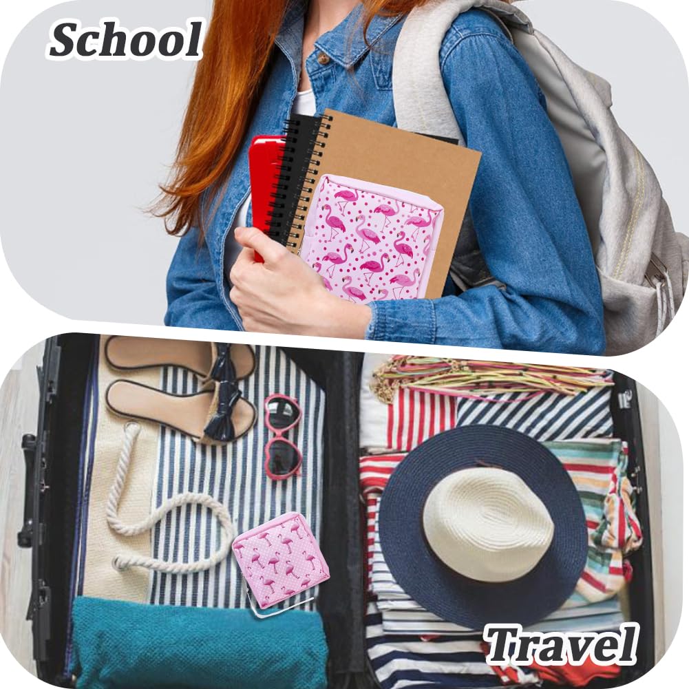 2Pcs 2 Styles Pink Period Bag Flamingo Sanitary Pad Bag Cute Pink Flamingo Print Sanitary Napkin Pouch Portable Waterproof Feminine Product Travel Storage Organizer for Women Daily Use