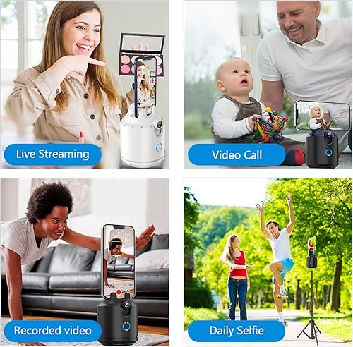 Miniatura 6 de Soporte de teléfono de seguimiento automático, trípode de seguimiento automático de 360, soporte inteligente de disparo Korecase de dos ejes con