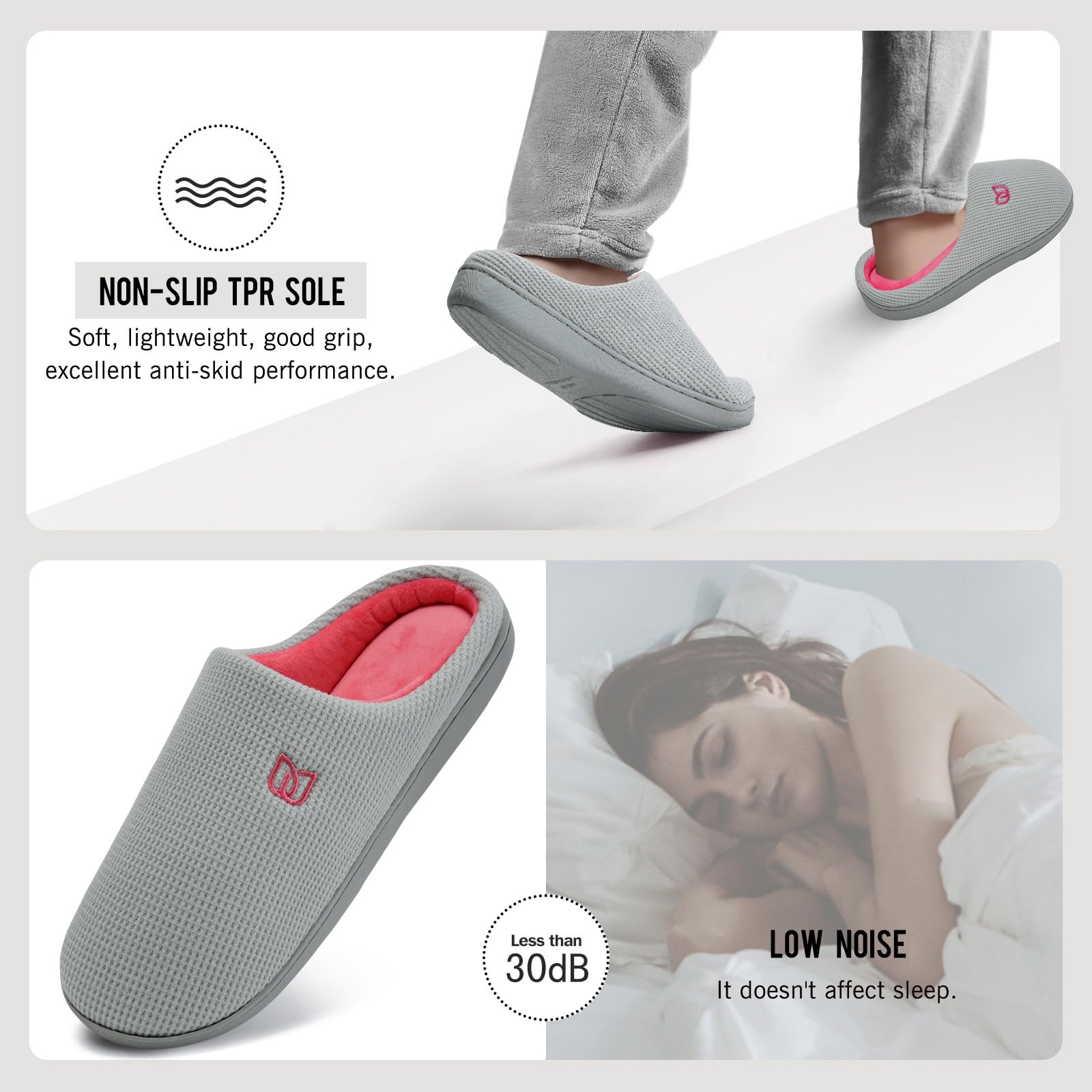 WateLves Pantofole Uomo Unisex Donna Antiscivolo Scarpe Inverno Peluche Morbido Ciabatte in Memory Foam