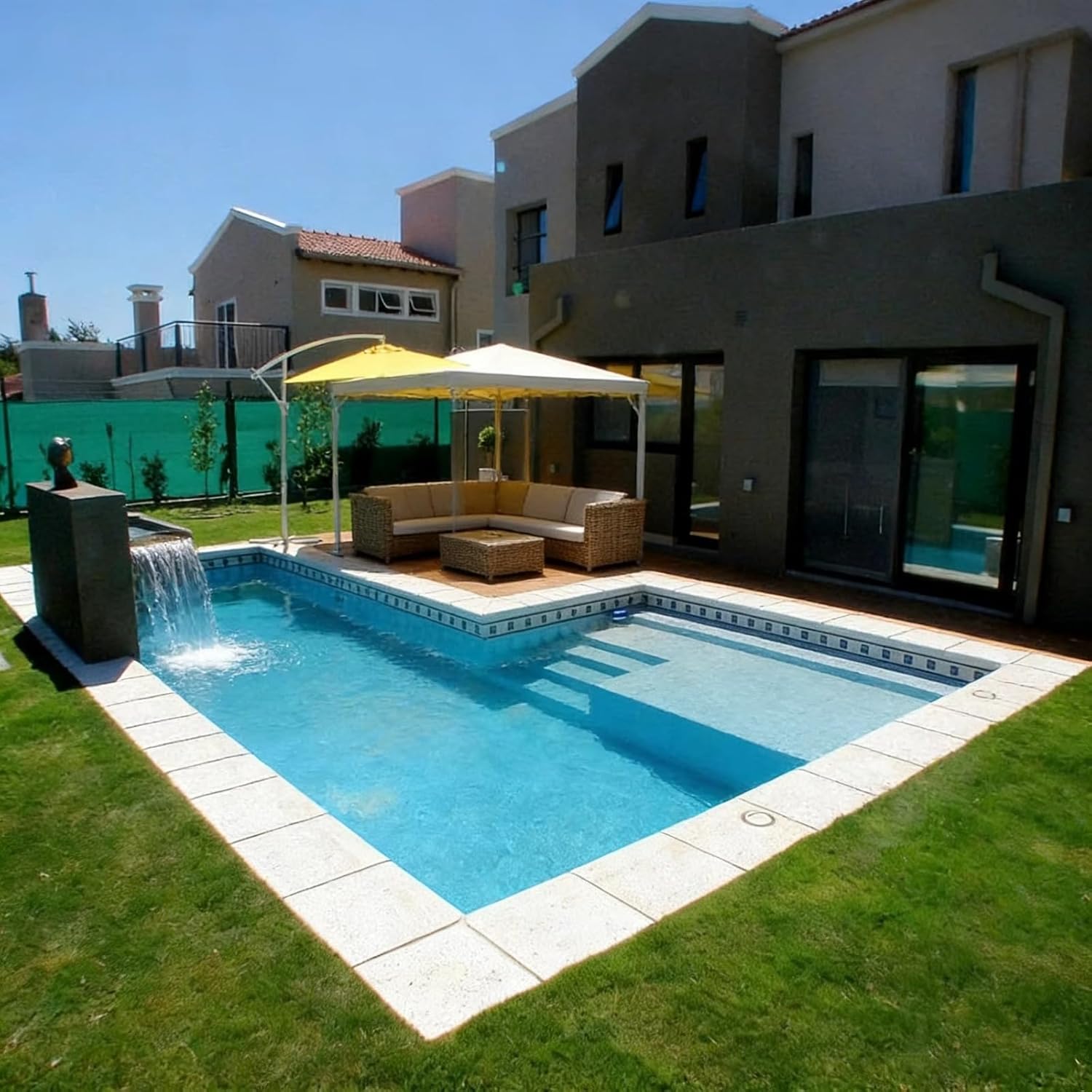 Rectangular Swimming Pool Above Ground Swim Pools Outdoor Underground Swimming Pool for Family Gatherings Parties, Relaxation