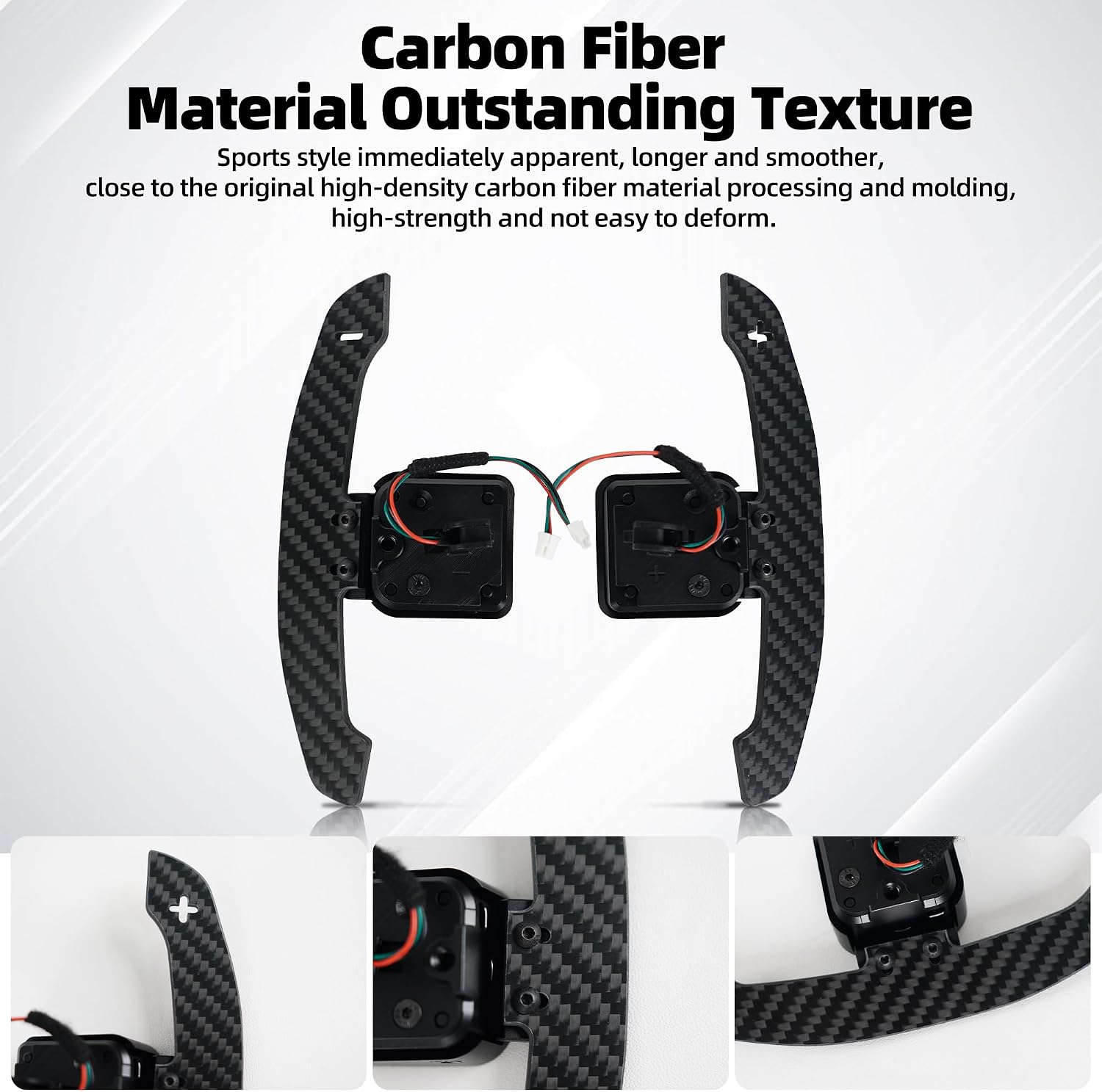 Carbon Fiber Magnetic Paddle Shifter for B8 Series A1 A2 A3 A4 A5 A8 Q2 Q3 Q4 Q5 Q7 Q8 S1 S2 S3 S4 S5 SQ5 SQ7 SQ8 RS1 RS2 RS3 RS4 RS5 RSQ5 Carbon Fiber Paddle Shifter (3K Twill Knitting Pattern)