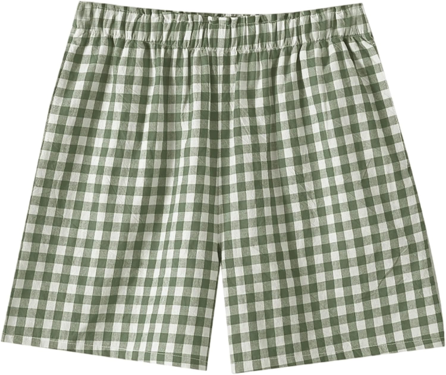 Classic Gingham Shorts for Women High Elastic Summer Checkered Shorts Color Block Athletic Sweat Pant Loungewear