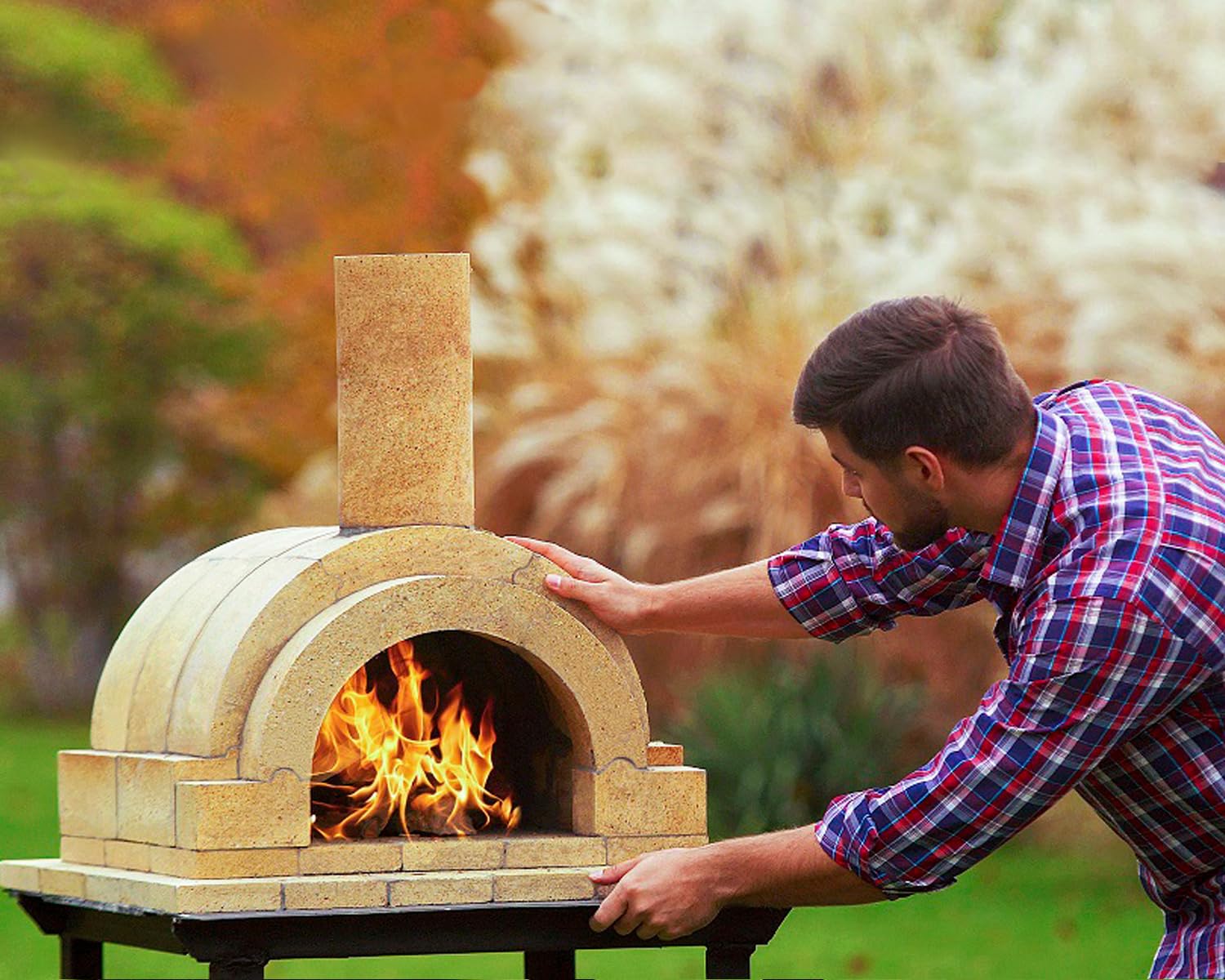 Outdoor Pizza Oven BRAVO Wood Burning Fire Brick Pizza Oven For