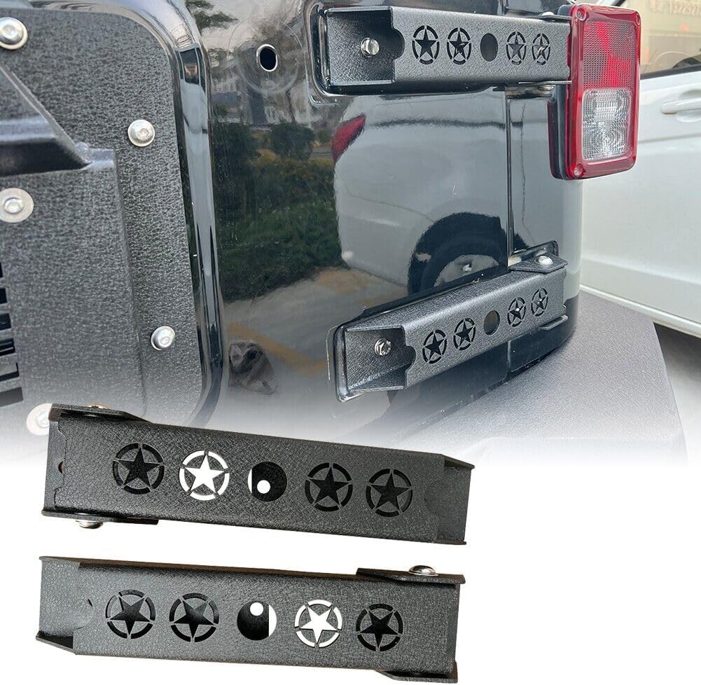 Compatible with 2007-2018 Jeep Wrangler JK/JKU Wrangler Steel Heavy Duty Reinforc Tailgate Hinge Set