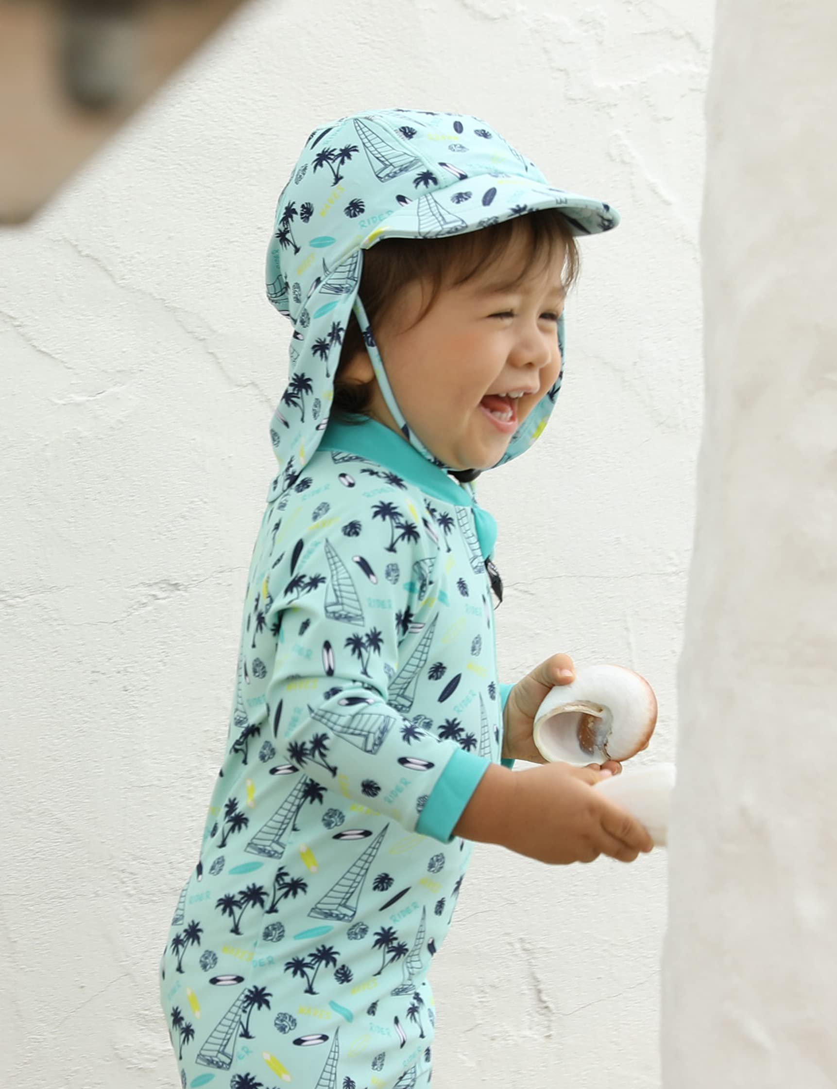 weVSwe Baby Sonnenhut UV SPF50+ Sonnenschutz Nackenklappe Hut Verstellbarer Kinnriemen Kleinkind Sommermütze
