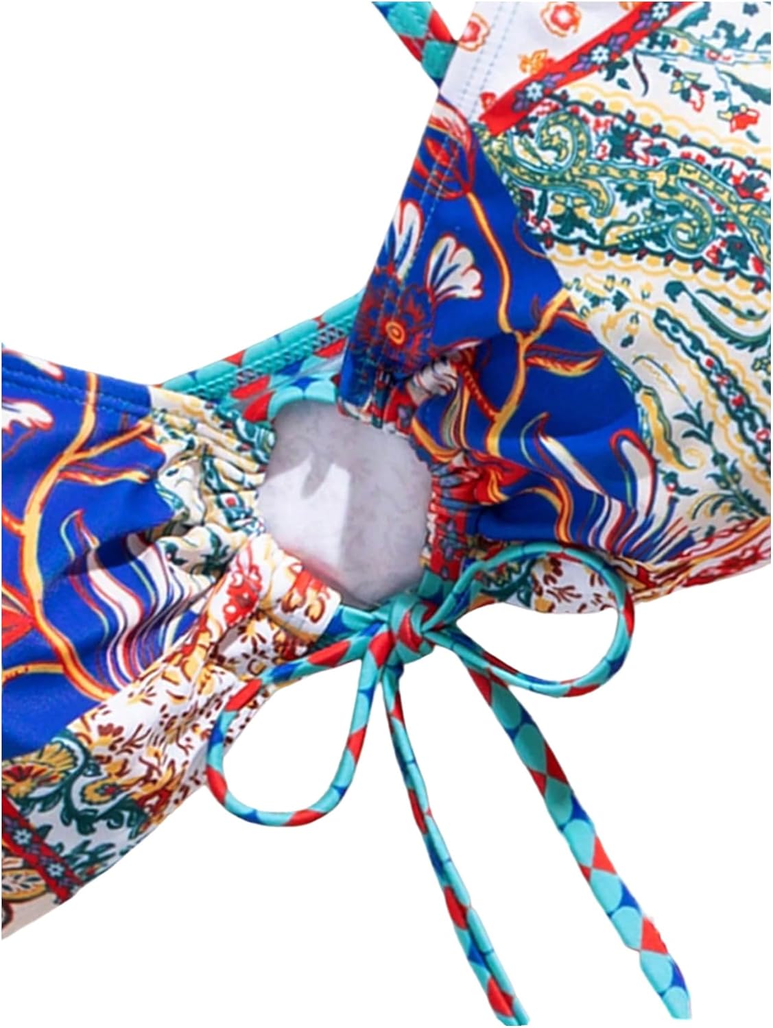 SweatyRocks Women's Micro Triangle Bikini Top Floral Print Tie Front Swimsuit Bathing Suit Tops - Image 4