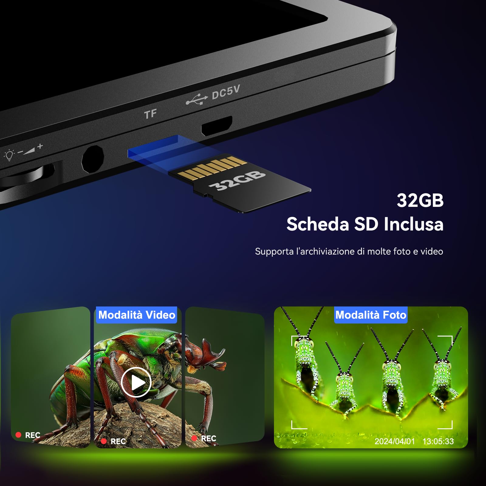 TOMLOV DM9 7" LCD Microscopio Digitale 1200X, Fotocamera 1080P da 12MP per Monete e Saldatura, Regalo per Adulti, con Supporto Metallo, Luce Regolabile, Compatibile PC/Windows/Mac OS, 32GB