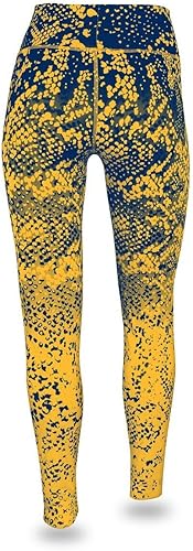 Miniatura 13 de Zubaz Women’s NFL Team Leggings – Officially Licensed, Bold Team Colors, Soft Stretch Fit for Game Day & Everyday Wear Mediano,Negro/Plata