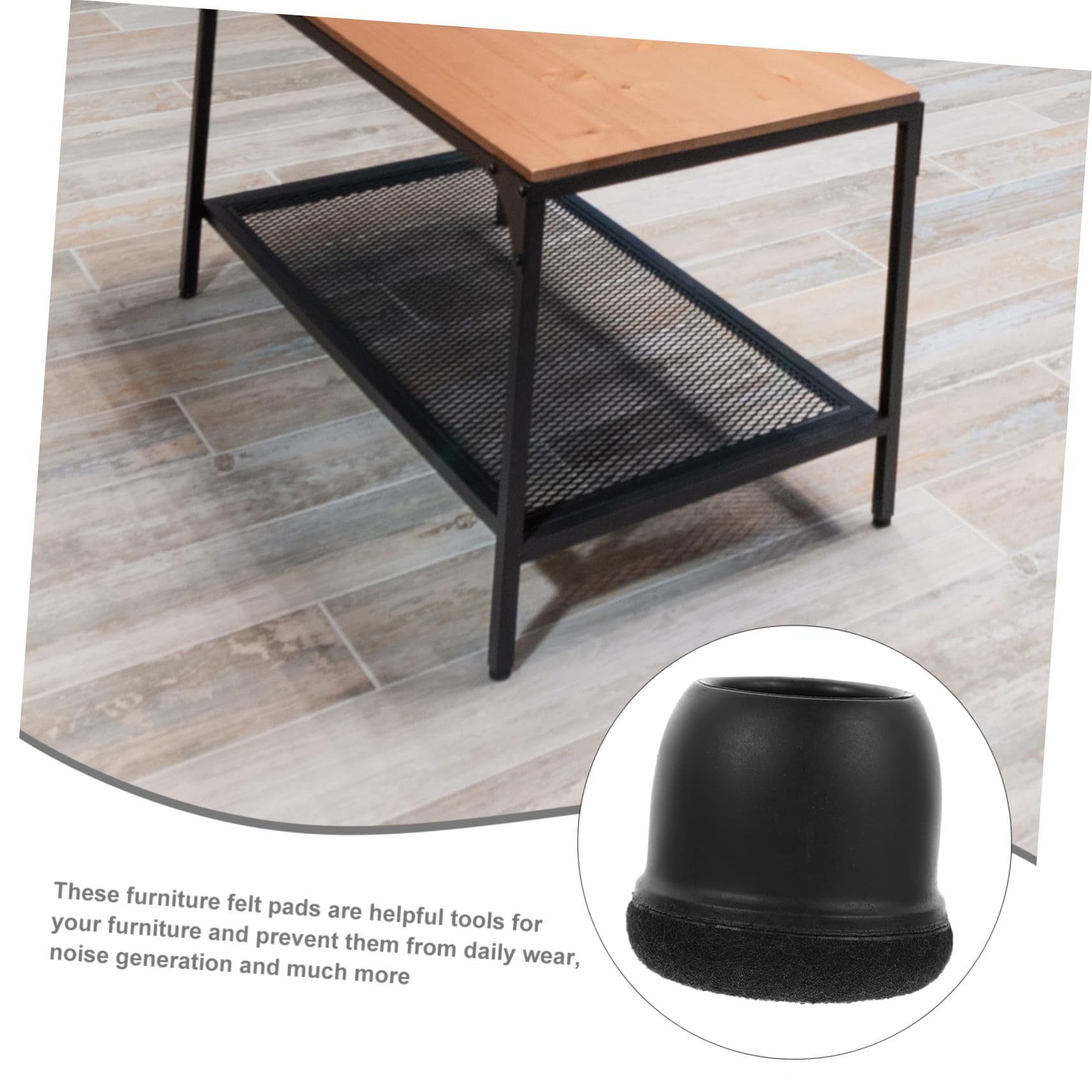 Patins de Chaise TPE Noirs 24 Pièces pour Pieds, Protection
