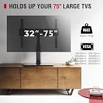 AOKCOS Universal Table Top TV Stand for 32-75 inch TVs | 60° Swivel TV Stand with Height Adjustment & Tempered Glass Base | Holds 99lbs | Max VESA 600x400mm