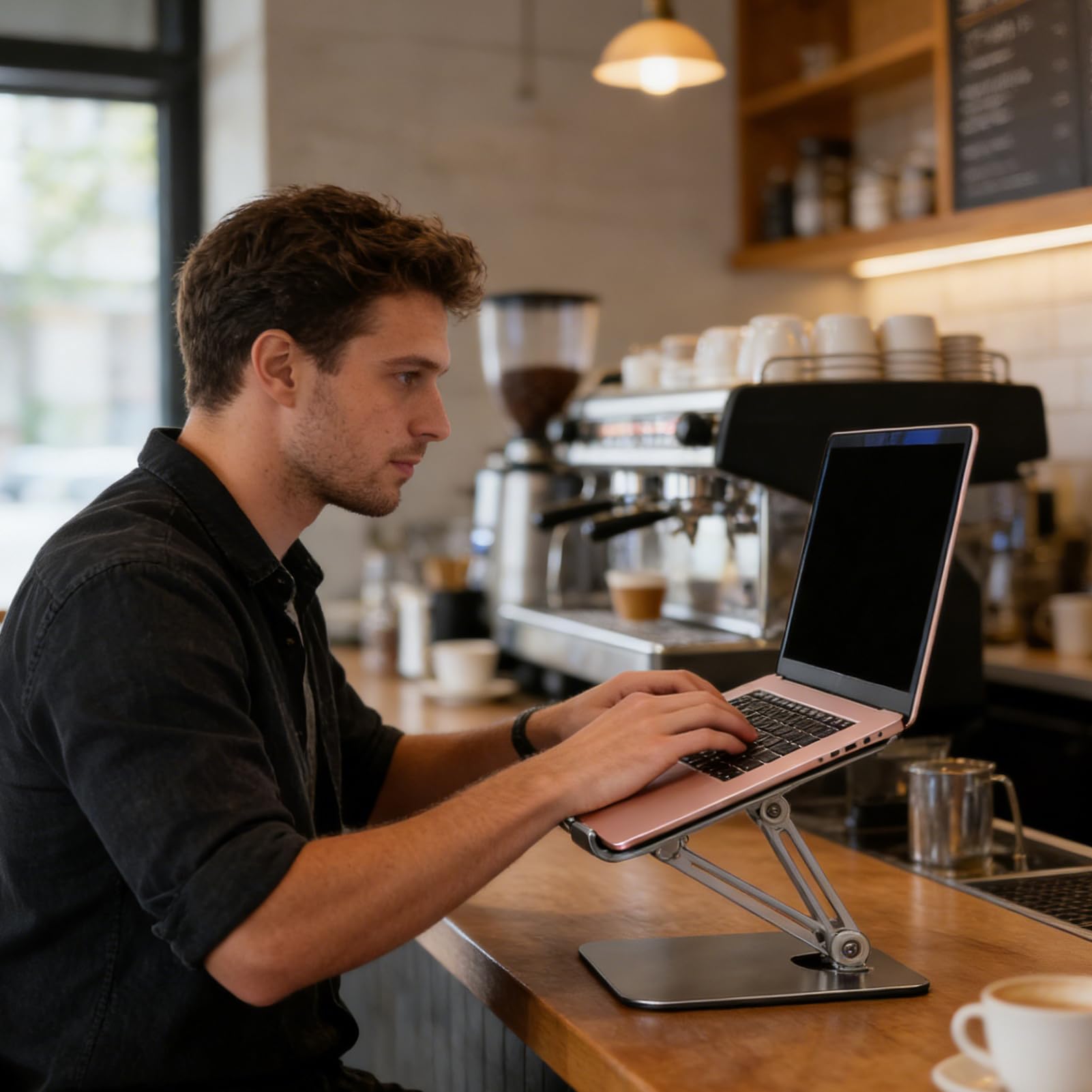 Supporto per Laptop con Ventola e Altezza Regolabile 'Alzata | Base di Raffreddamento per Computer per Tablet Notebook Tavolo Divano Scaffale Viaggio Ufficio Casa Lettura Scrittura