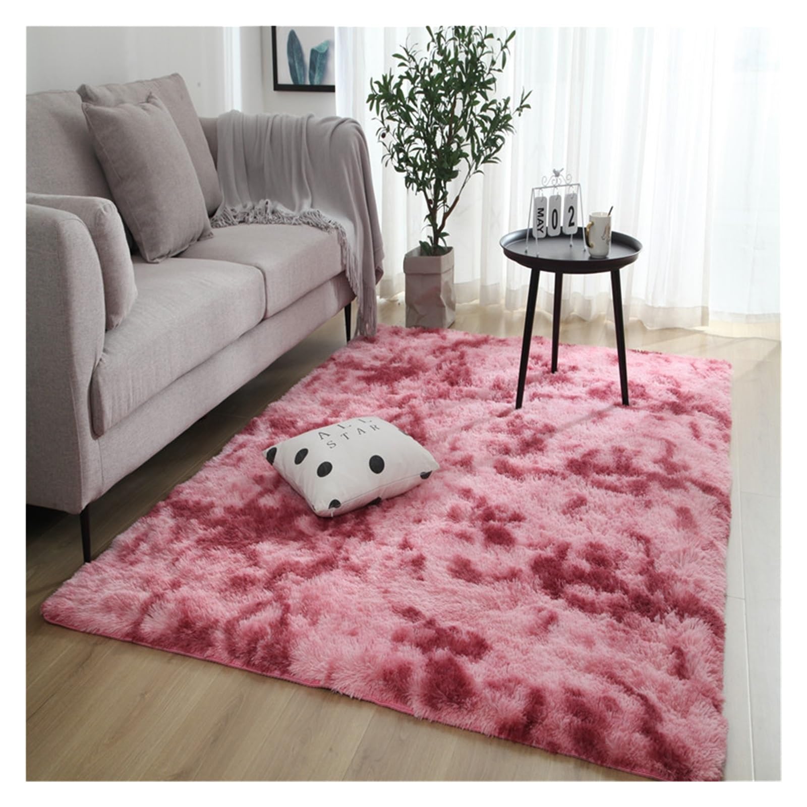 GOUSANG Floor Rugs 160 x 310 cm Jute Rug Modern Home Decor Super Plush for Bedrooms Bathroom Living Room, Red