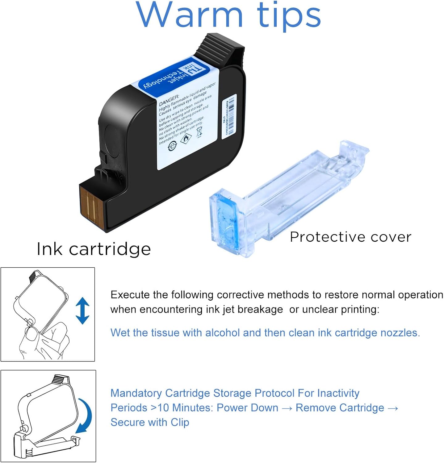 M8800S Black Quick Drying Ink Cartridge Replacement for 0.5 Inch Printhead Handheld Inkjet Printer, Coding Machine