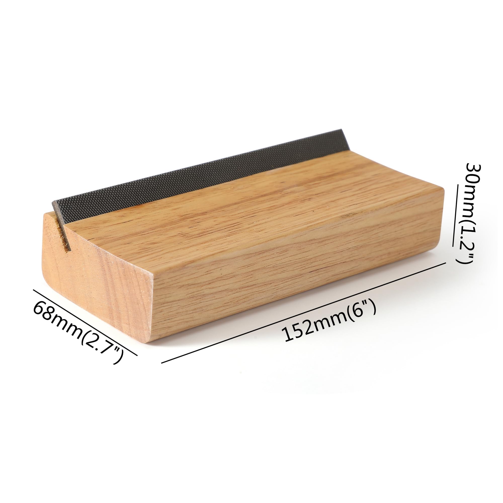RuiJOTWAT Guitar fret olive wood bevel file 35° angle, dual-purpose chamfer file (radius 16 inches) - Image 2