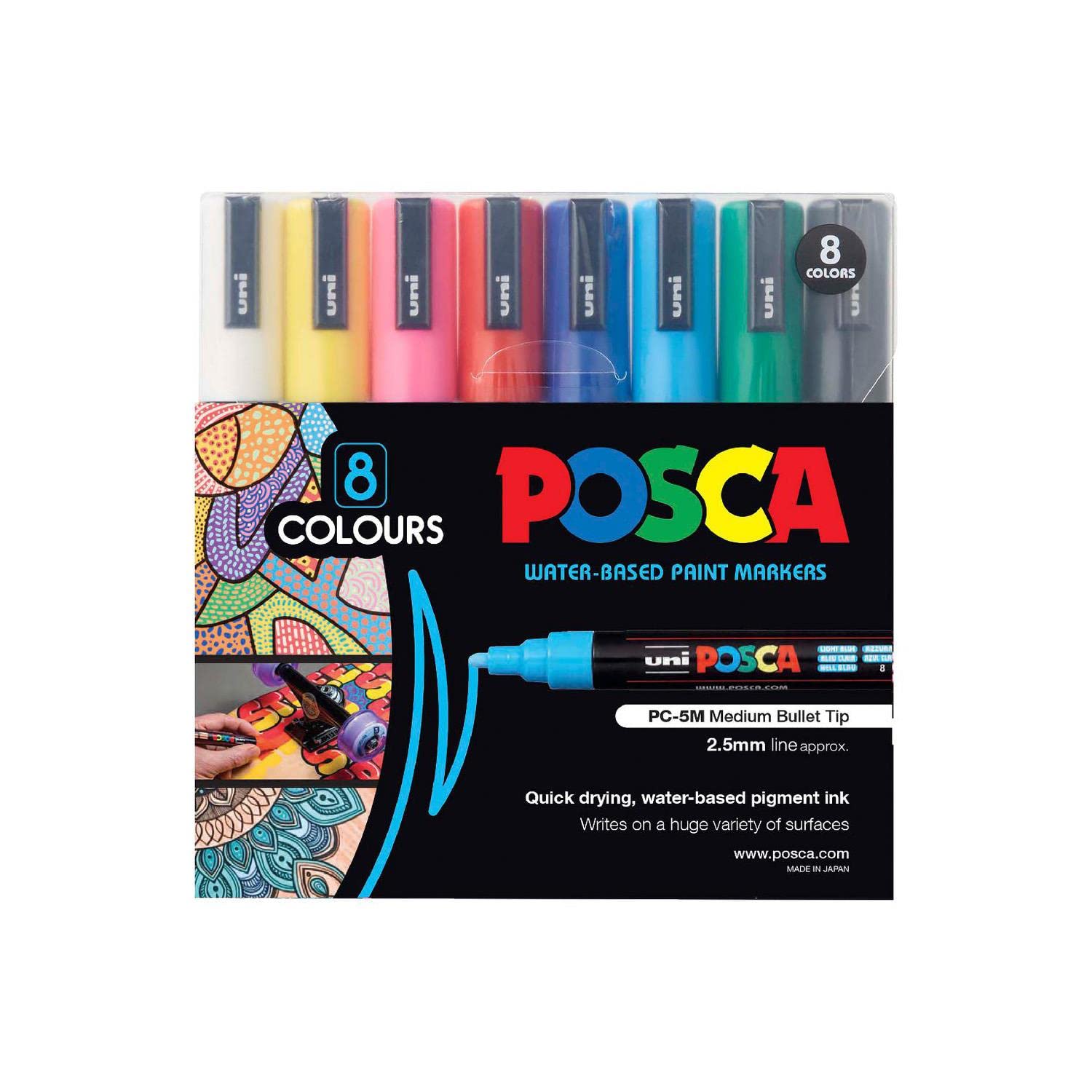 10個セット品 ユニ ポスカ PC5M8C PC-5M 8色　#2592 Amazon | 三菱鉛筆 水性ペン ポスカ 中字 丸芯 8色 PC5M8C