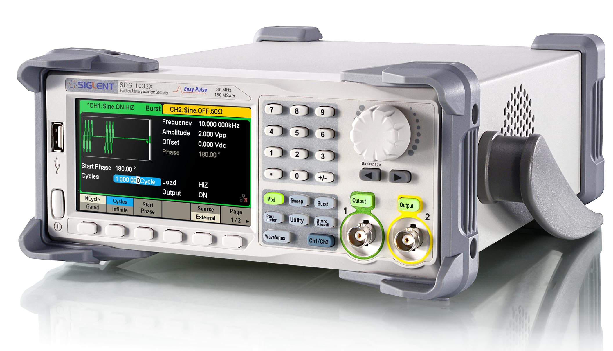 SIGLENT Technologies SDG1032X 任意波形 - 関数発生器、30 MHz最大出力周波数 グレー