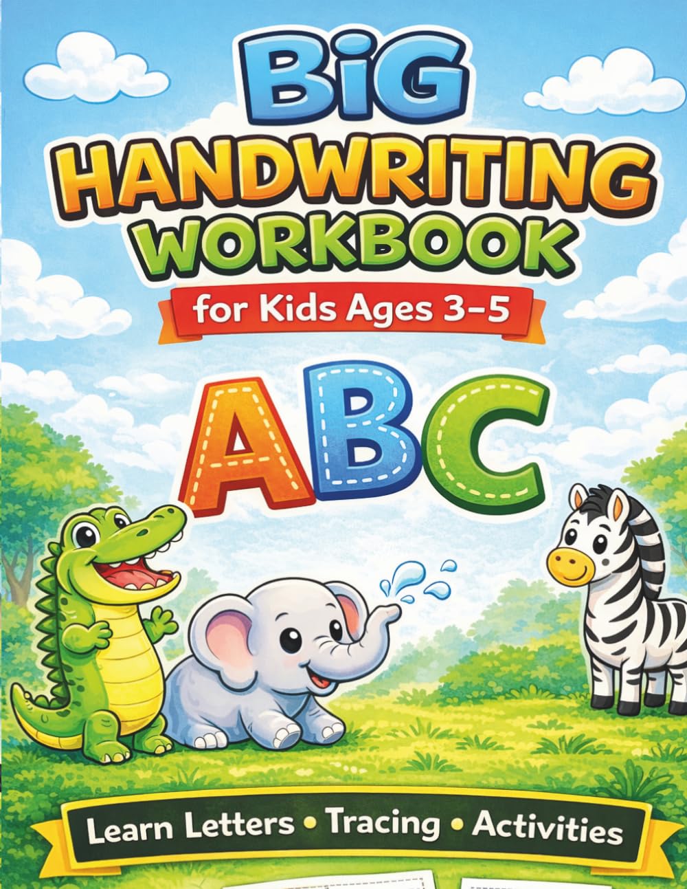 Big Handwriting Workbook for Kids Ages 3-5: Tracing & Writing Practice + Fun Activities