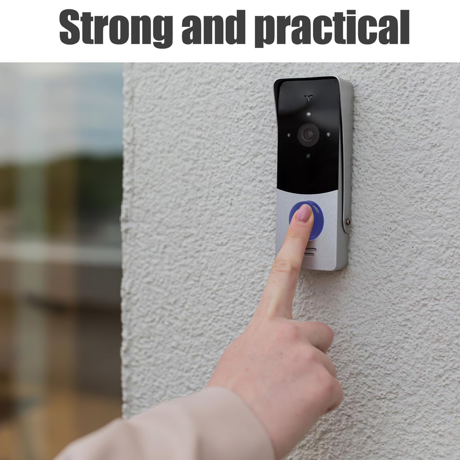 Bouton de Sonnette en Silicone Bleu, Remplacement 4 Pièces