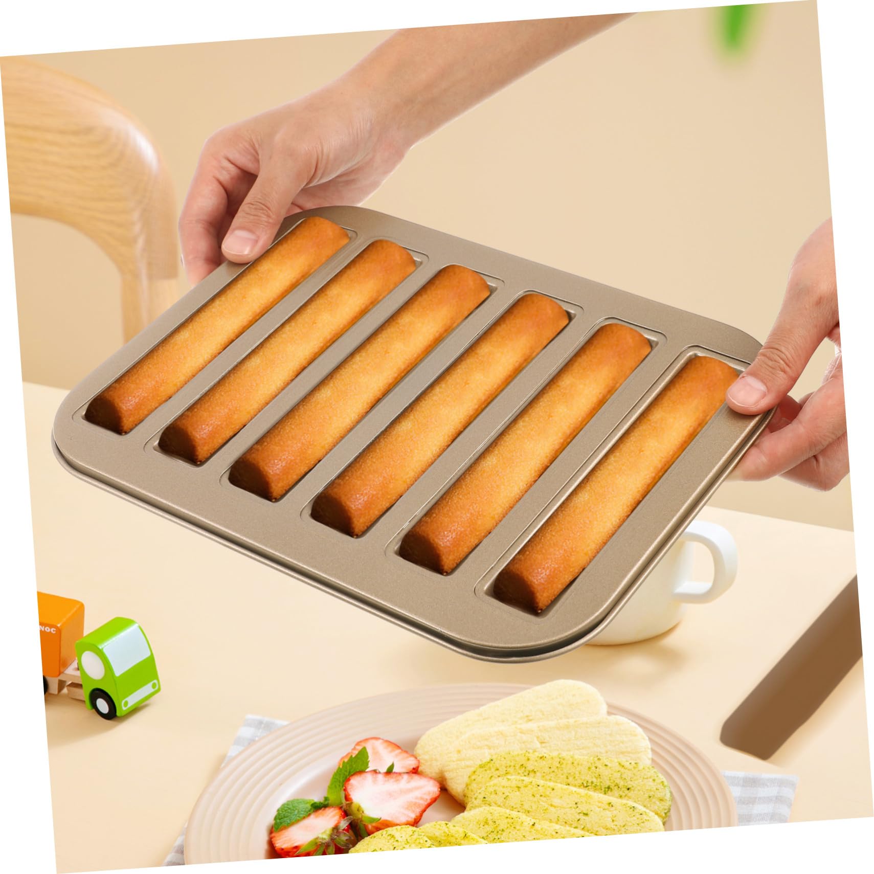 STOBAZA 3 Piezas Molde para Hornear de Metal Antiadherente Molde de Cavidades para Bizcochos y Galletas Herramienta de Repostería para Horno Fácil de Limpiar para Pan y Postres Caseros