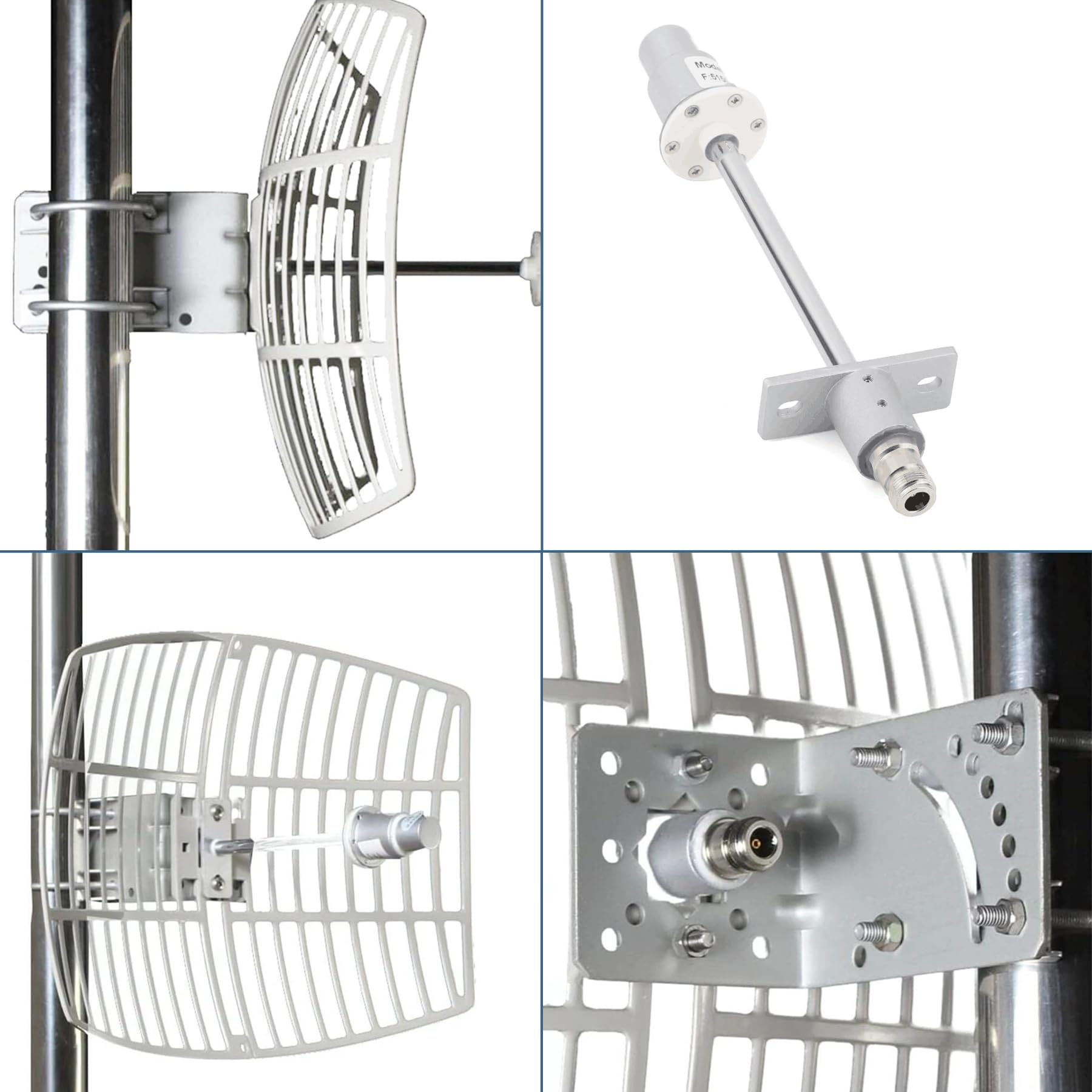 Antenne parabolique extérieure 5,8 GHz 5 GHz (5150-5850 MHz) WiFi extérieur directionnel haut gain 24 dBi parabolique avec câble RP-SMA de 4,9 m