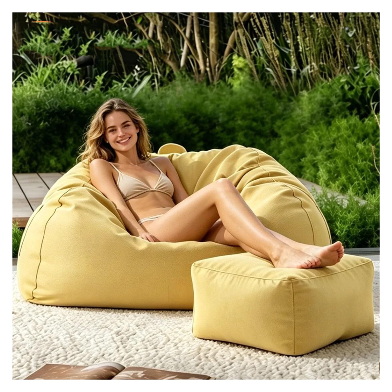 Duży zewnętrzny worek fasoli na basen w ogrodzie(100cm-green)