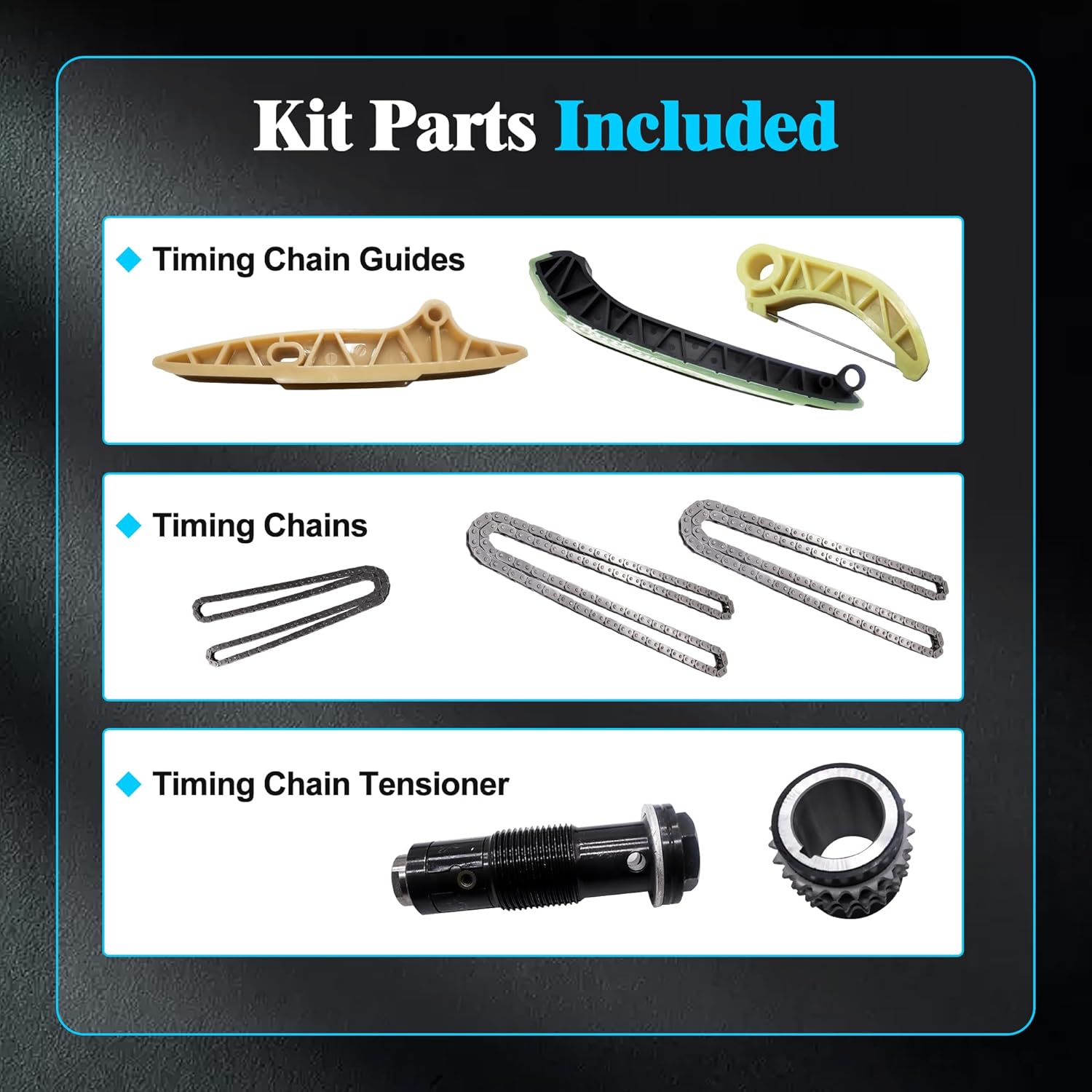 HiSport 2720520216 Engine Timing Chain Kit - Compatible with Benz C230 C80 C300 C350 CL550 CLK350 CLK550 E350 E550 G550 GL450 GL550 GLK350 ML350 ML450 ML550 R350 S400 S550 SL550 SLK280 SLK350