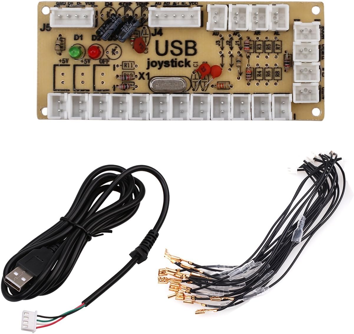 MoPei Arcade Game USB Encoder Zero Delay USB Encoder and Cables to Joystick for Arcade Mame Jamma