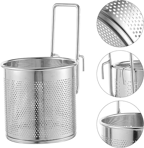 Miniatura 8 de ZzzaNa Colador de fideos, 1 unidad, canasta para olla caliente, cesta colgante de acero inoxidable, inserto de pasta de malla, malla de araña,