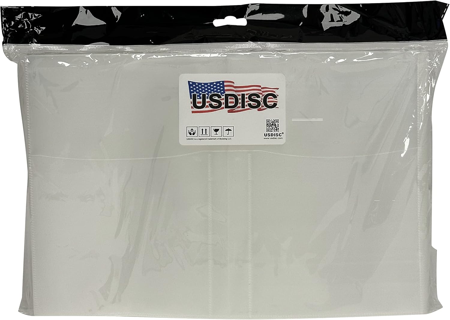 USDISC Plastic Sleeves 4mil 11 x 7.5, Full DVD Insert, Double 2 Disc, Clear, Pack of 500