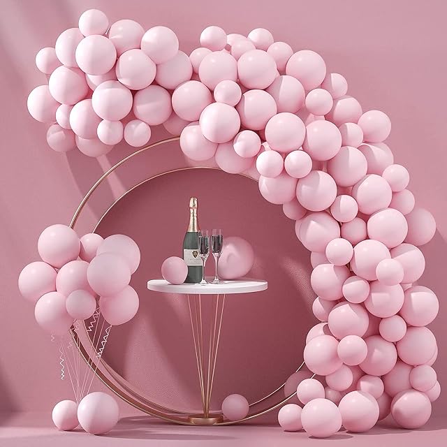 Pink Balloons 100 Pack 10 Inch Macaron Pastel Balloons Pink Latex Balloons for Valentines Wedding Engagement Festival Anniversary Baby Shower Birthday Party Decorations GDSLLLM