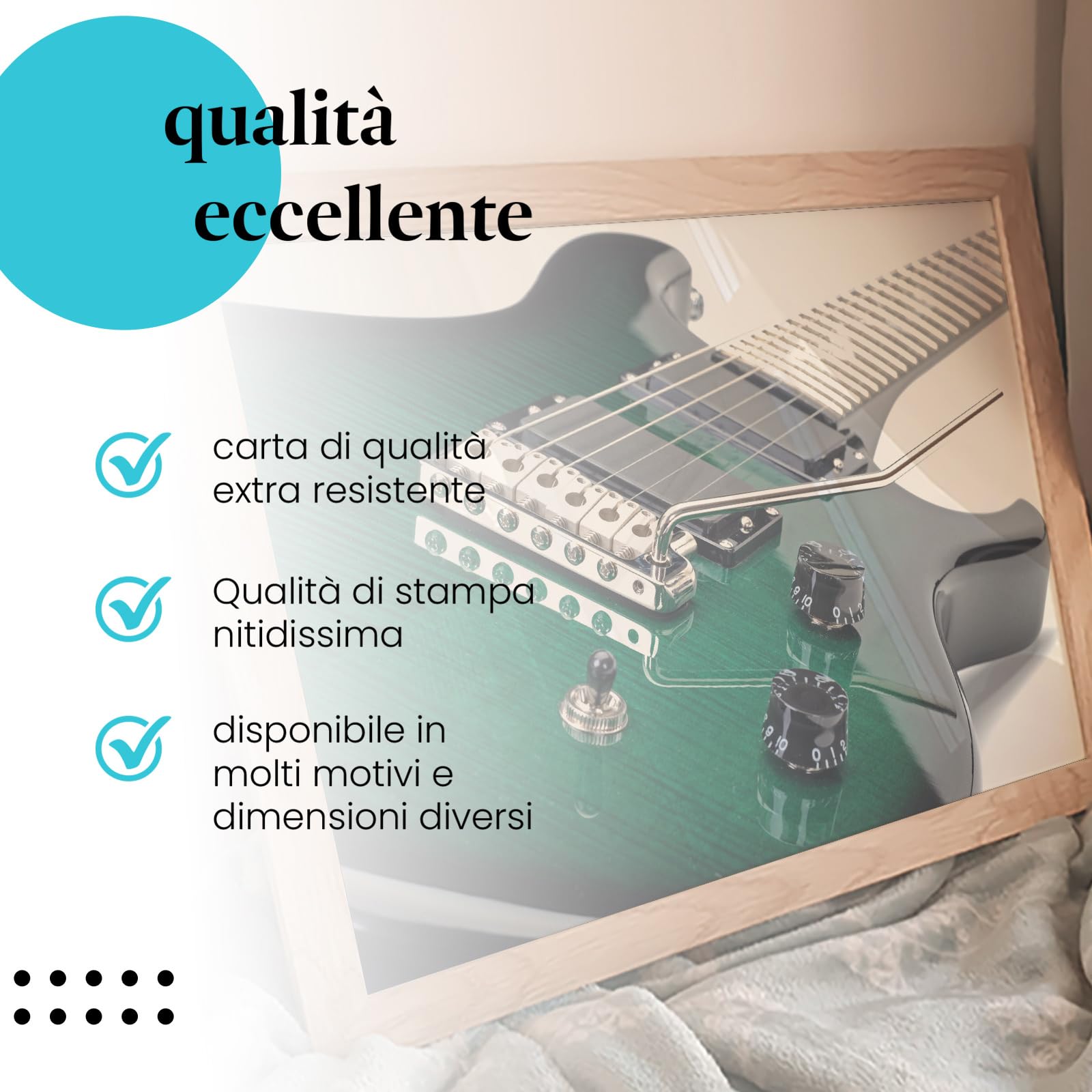 Postereck - 0931 - Chitarra elettrica, strumento musicale, suonare, band, rock - Decorazione da Parete, Stampa Fotografica, Ideen Regalo, Stampa d'Arte - Tela - 100,0 cm x 75,0 cm