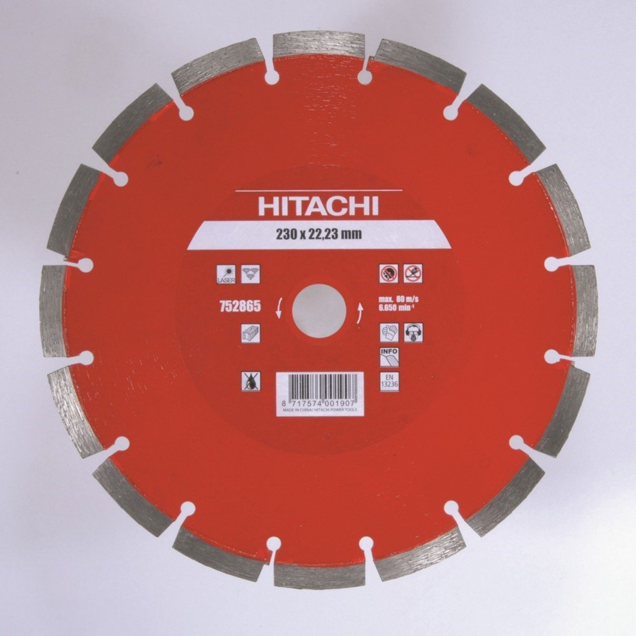 HIKOKI 752861 - Disco Diamante 115x22,2x10 mm segmentado PREMIUM para materiales abrasivos altura segmento 10 mm