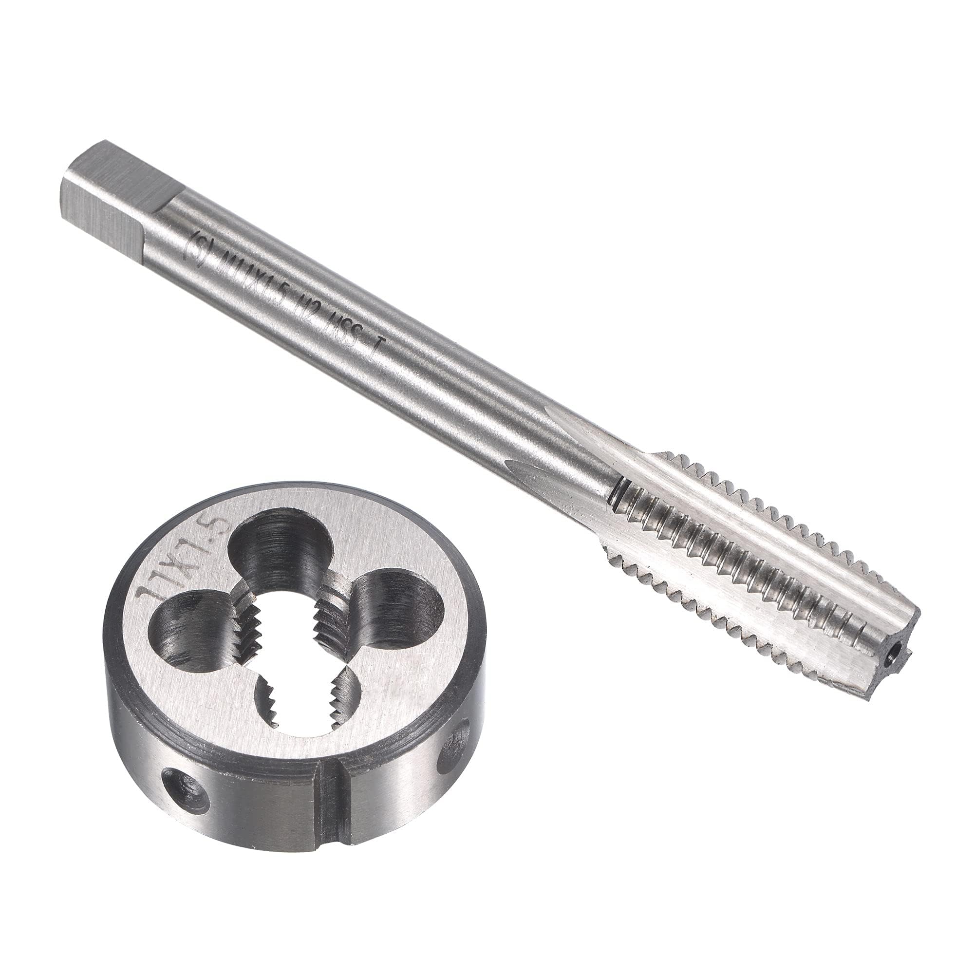TA-VIGOR M11 x 1.5mm Metric Tap and Die Set, Machine Thread Screw Tap with Round Threading Die, Heavy Duty Tap & Die Kit for DIY, Repair, Cutting External and Internal Thread