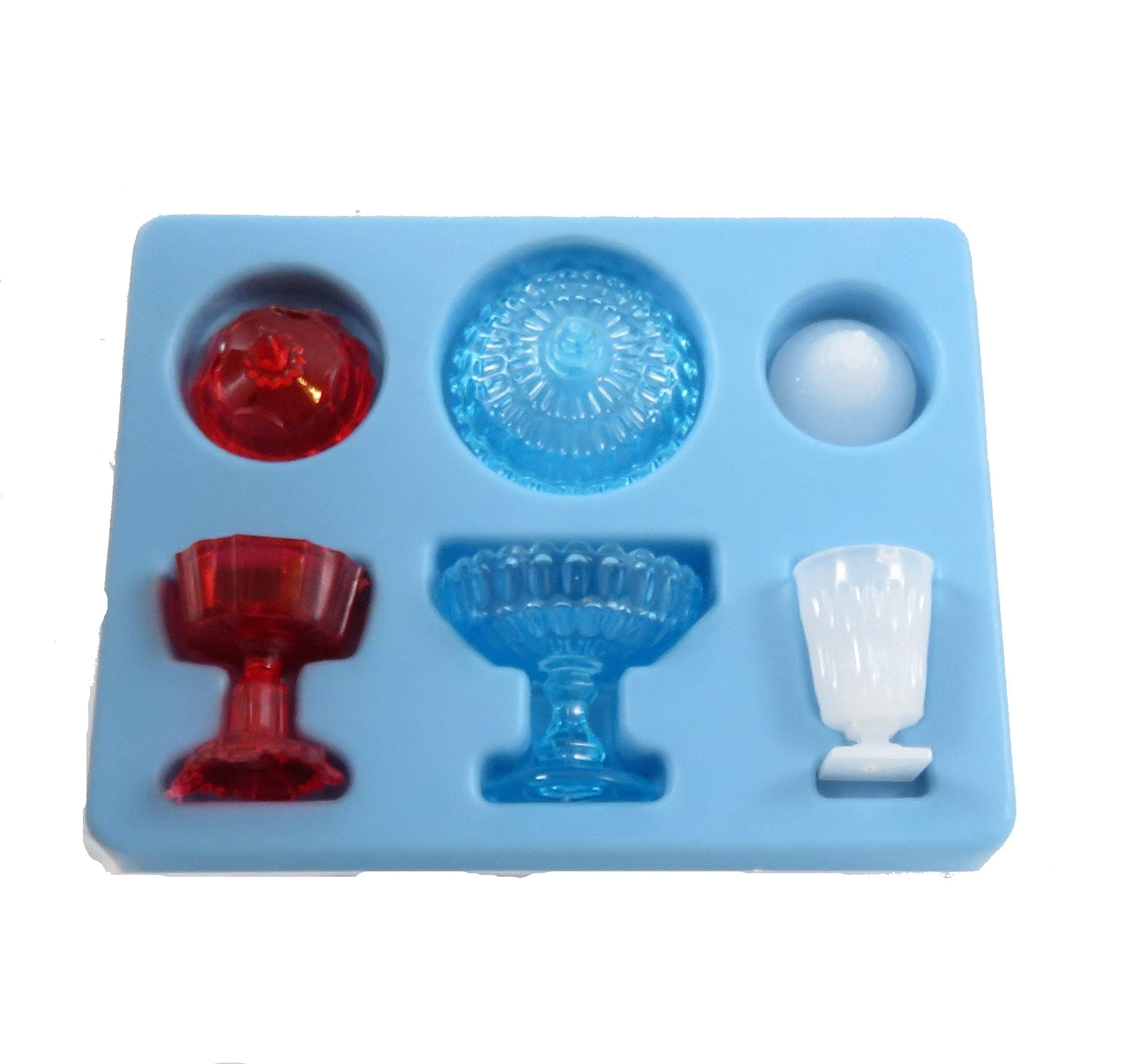 Melody Jane Dollhouse Red White Blue Candy Dishes Chrysnbon Miniature Ornaments Accessory