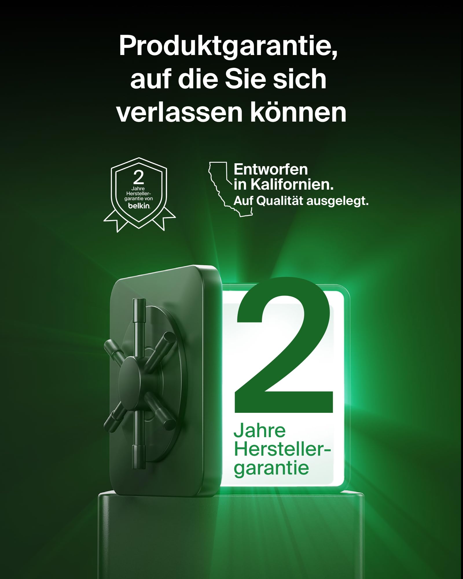 Belkin UltraCharge 3-in-1 Induktive Ladestation mit Qi2, 25W – Schwarz | Qi2.2-zertifiziert, MagSafe Kompatibles Kabelloses Ladegerät für iPhone, Apple Watch, Kopfhörer; USB-C-Kabel, 45W Netzteil