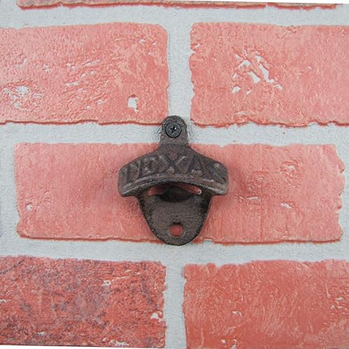 Miniatura 3 de Treasure Gurus - Abridor de botellas de hierro fundido de hierro fundido Texas para montaje en pared, tapa de soda, decoración de bar rústico