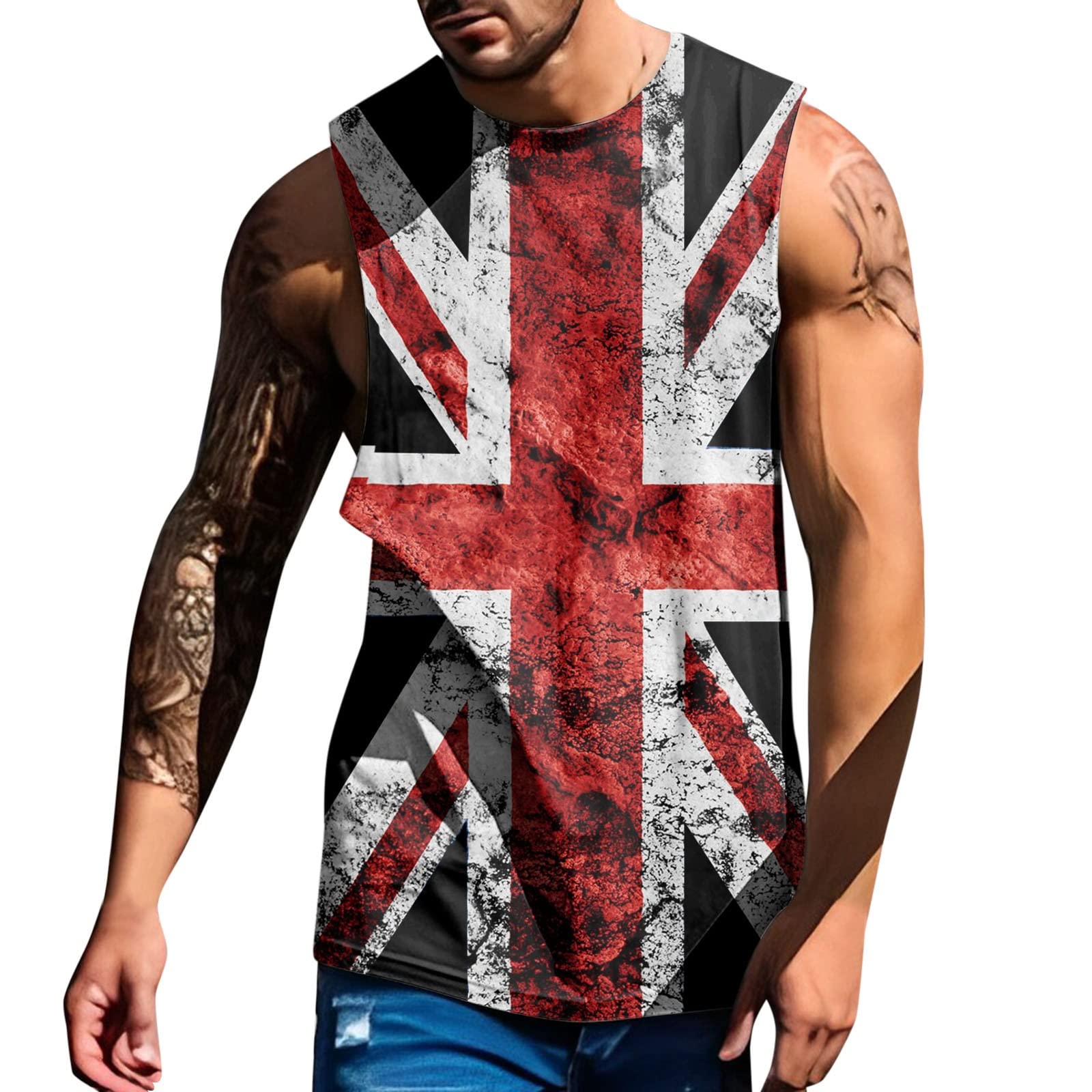 Bodybuilding Training Tops Mens Sleeveless Gym Top Quick Dry Gym Fitness Workout Vest T-Shirts Tank T-Shirt for Running Fitness Sport