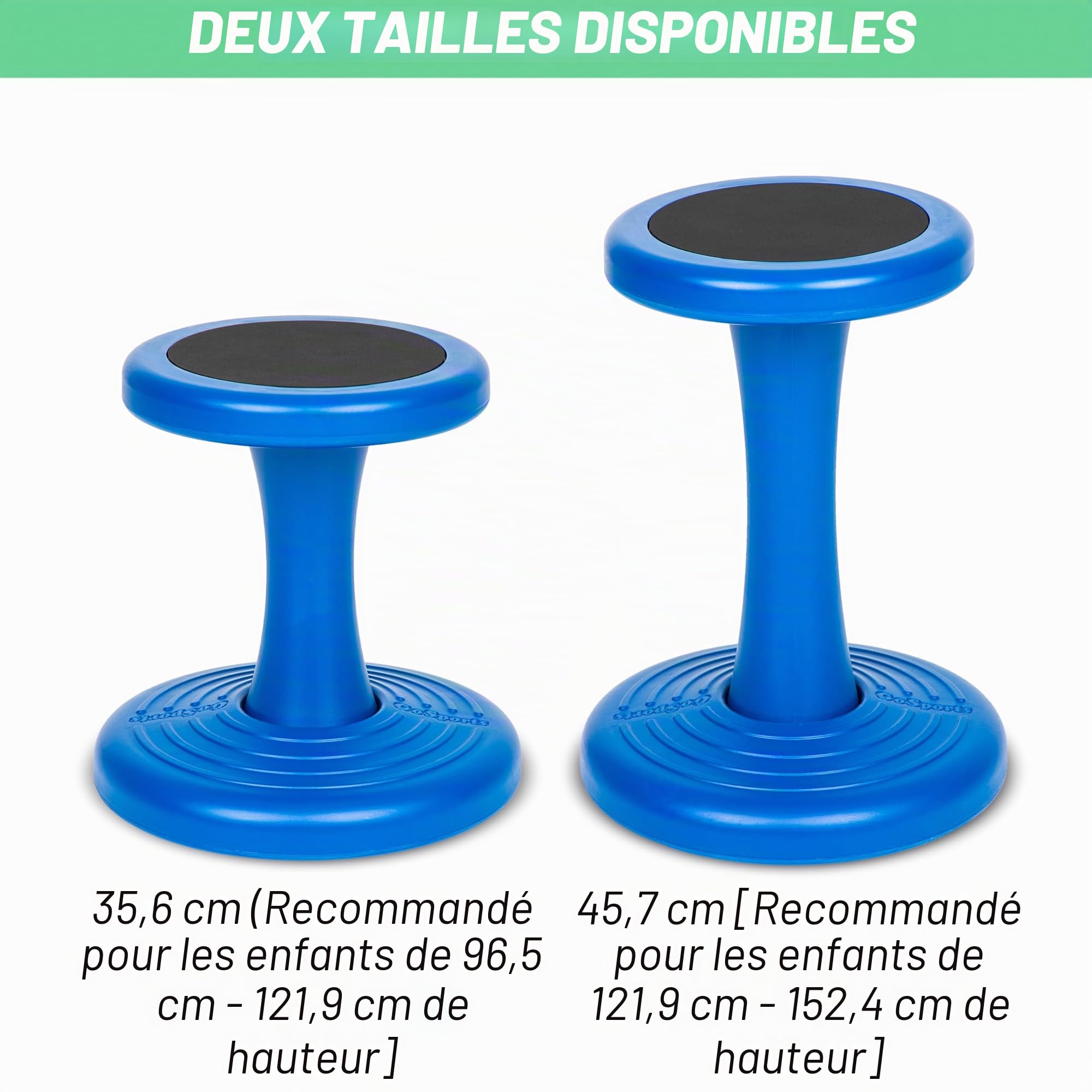 GoSports Chaise oscillante – Tabouret sensoriel pour enfants actifs – Chaise TDAH pour salle de classe ou maison – Tabouret de 45,7 cm ou 35,6 cm