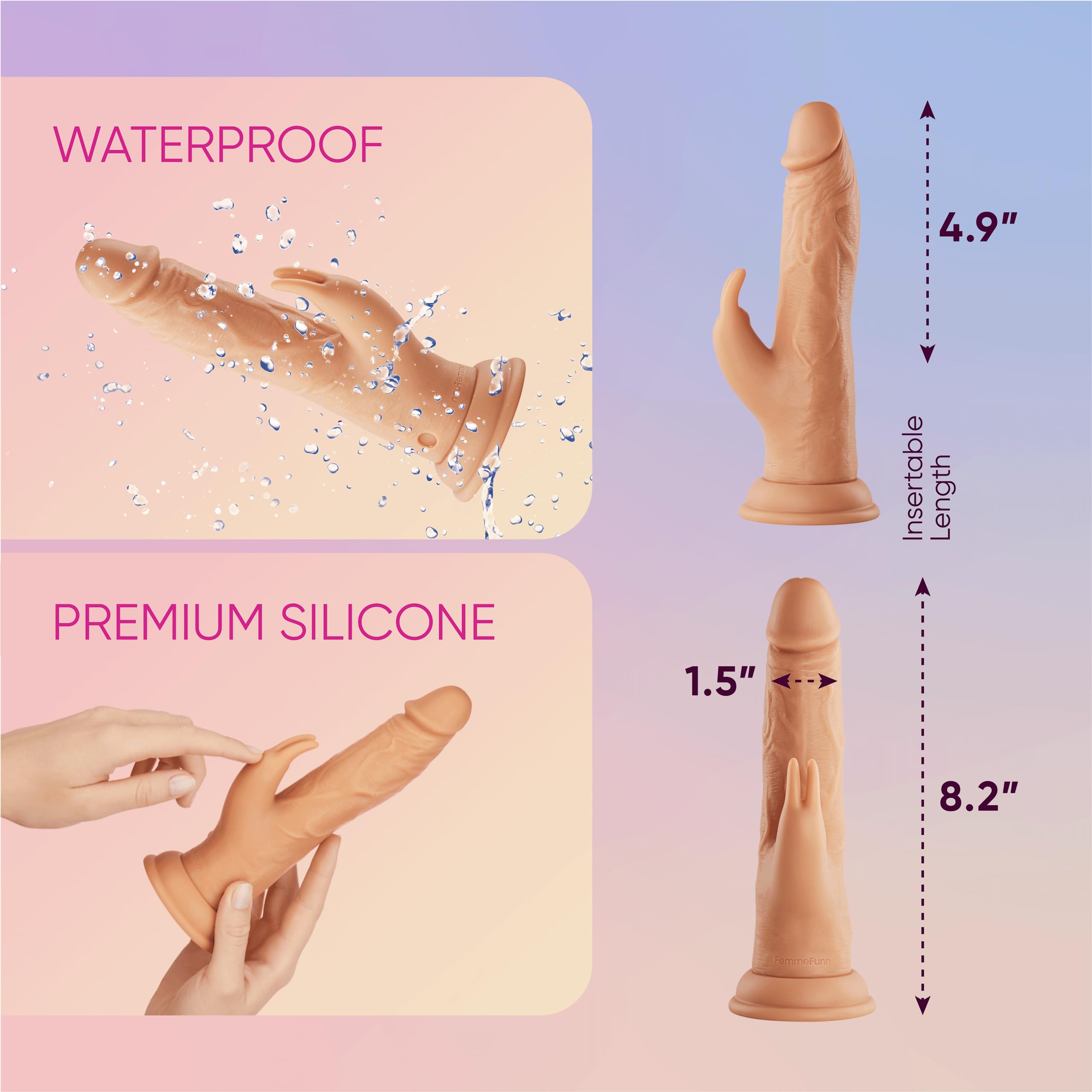 Femmefunn Wireless Turbo Vibratori rabbit Nude 21 cm