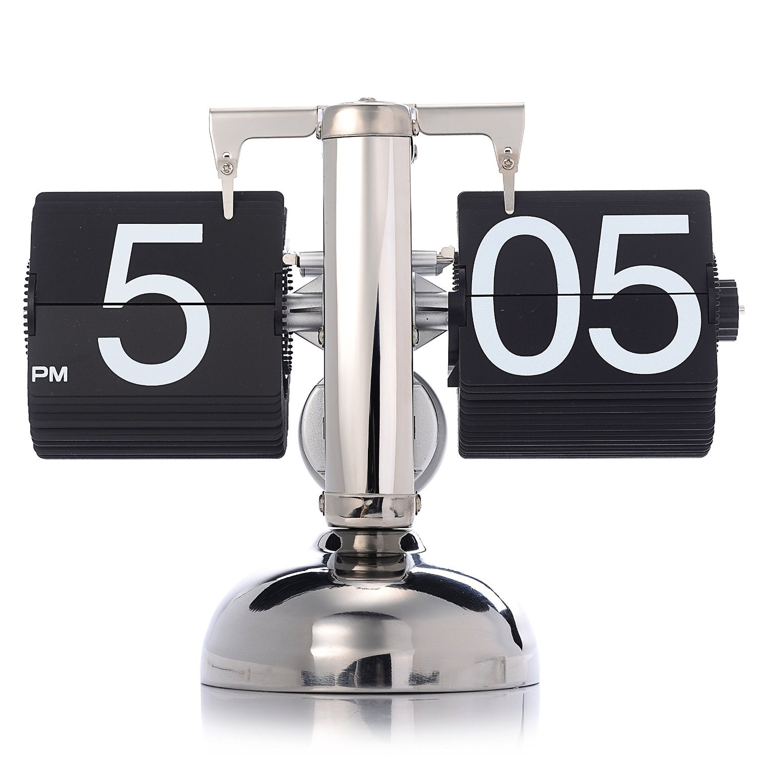 Digitale Flip-Down-Uhr, Digital Retro Tischuhren Edelstahl Minimalistische Mechanische Auto Flip Clock, 16X21CM Schreibtischuhr Für Zuhause Wohnzimmer (Schwarz)