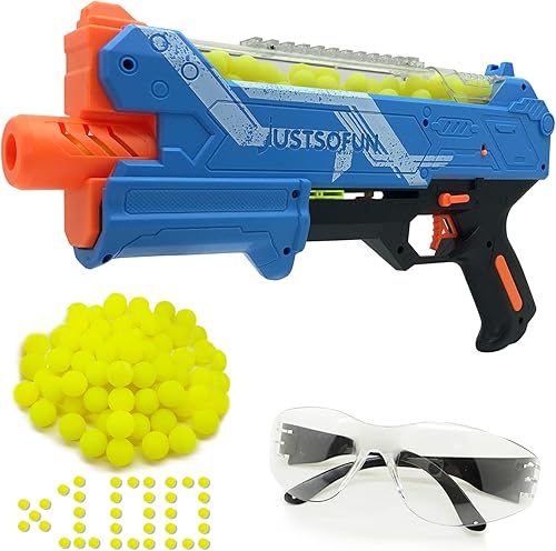 Pistola Blaster con gafas protectoras y 100 rondas de hasta 110 FPS compatible con dardos Nerf Hyper Rounds, fácil de recargar, soporta hasta 50