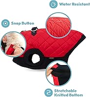 Vista 3 de Gooby – Chaleco de moda para perro, chaqueta negra, talla XS – cálido chaleco bomber con cremallera y doble anillo en D para correa – suéter