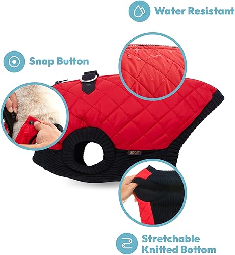 Miniatura 9 de Gooby  Chaleco de moda, pequeño suéter para perro, chaqueta cazadora con pechera elástica, Verde (Green Check)